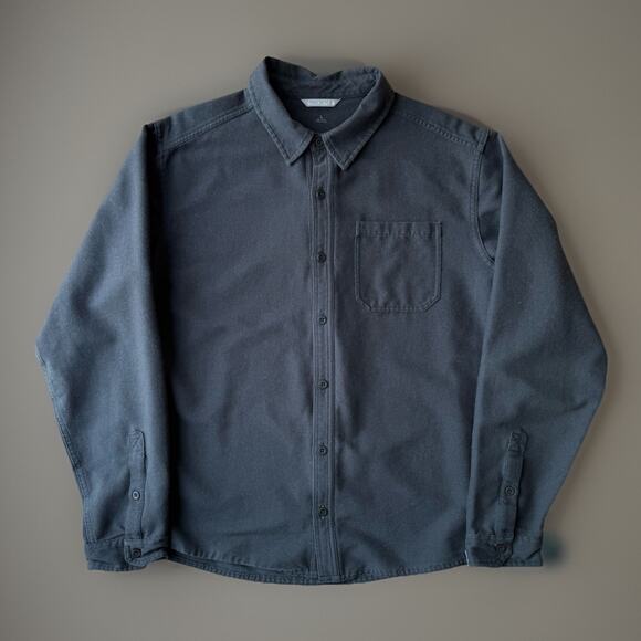 Smartwool Merino Wool Flannel Large Black Button Up Shirt Minimalist Outerwear - Picture 1 of 9